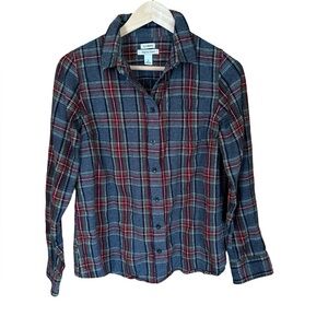 LL Bean Women’s Gray Plaid Flannel 100% Cotton Slightly Fitted Sz S